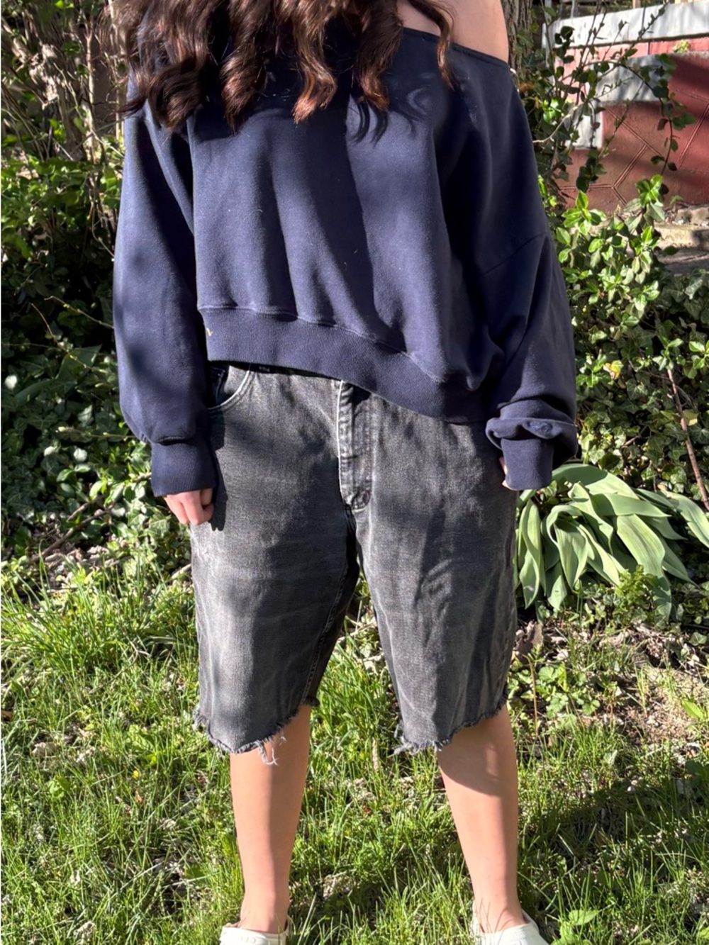 Vintage 90’s Guess Distressed Black Cut Off Jorts Jean Shorts 34 W